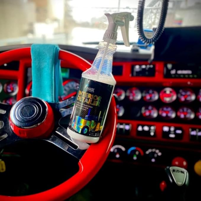 Image Wash Products Interior Detailer & Cleaning Protectant for Vinyl, Rubber, Plastics, Tires and Leather – Cleans and Conditions - Non Greasy High Gloss Finish - Piña Colada Scented - 32oz Sprayer