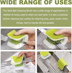 KVAEY Car Seat Belt Cleaning Brush, U-Shaped Auto Interior Washing Brush with Double-Sided Bristles, Closeable Safety Belt Bristle Scrubber Cutlery Cleaner Brush for Car Home (2 PCS)
