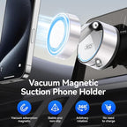 Vacuum Magnetic Suction Phone Holder,Upgraded 360° Adjustable Suction Cup Car Phone Mount,Hands-Free Cell Phone Holder for Car/Gym/Mirror/Smooth Surface,Compatible with iPhone 16/15/14/13/12 （white)
