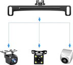 Pixelman Universal Car Rear View Camera License Plate Bracket, Upgraded Full Stainless Steel Backup Camera Mount, Dash Cam Mirror Accessory, Only Installation Holder