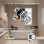 Interior Pismo Doorknobs for Hall, Brushed Nickel Door Knobs with Camelot Trim, Heavy Duty Door Handle