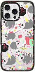 CASETiFY Impact iPhone 16 Pro Max Case [Slim/Compatible with Magsafe / 8.2 ft. 4X Military Grade Drop Protection] - Opossum Symposium - Clear Black