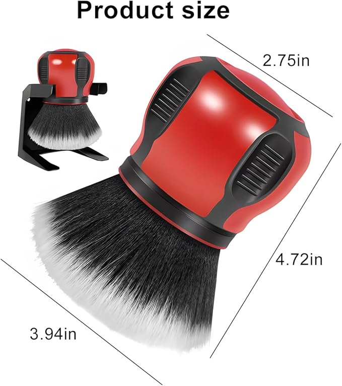 AUCELI Car Detailing Brush, Ultra Soft Auto Interior Dusting Brush with Storage Rack, Car XL Synthetic Brush Cleaning Tool, Universal Covers Large Area Inside or Outside Vehicles(Red/Style A)