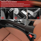 2PCS New Car Seat Gap Filler with 2 Storage Areas, Stylish Car Seat Gap Storage for Stabilizing Phone, Keys Wallet, Universal Car Seat Gap Filler Organizer for Women Men (Black)