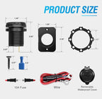 Nilight 2 Pack Quick Charge Socket LED 12V 24V Dual USB Charger 5V 4.8A Car Outlet Panel with ON Off Touch Switch Fused Wire Kit for Cars Trucks Motorcycle RVs Campers