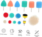 Healifty 4sets Polisher Equipment Car Polishing Pads Sponge Buffing Wheel Drill Kit Car Detailing Pads Kit 16pcs*4