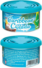 LITTLE TREES Car Air Freshener | Fiber Can Provides Long Lasting Scent for Auto or Home | Recycled Fiber | Caribbean Colada, 4 Air Fresheners