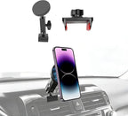 Magnetic Phone Mount for 2010-2024 Toyota 4Runner Accessories, Magsafe Dash Cell Phone Holder Multi-Mount Phone Stand with Extra Clip Bracket for Smartphone for 5th Gen 4-Runner Accessories