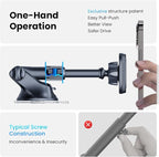 APPS2Car Magnetic Phone Mount for Car, Dashboard & Windshield Suction Cup Holder with Telescopic Arm, Requires Metal Plate (Included), Universal Fit for iPhone & Android Smartphones