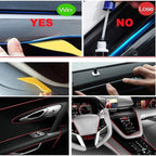 El Wire White Interior Car LED Strip Lights, 3M Neon Wire USB 5V with Fuse Protection for Automotive Interior Decoration, with 6mm Sewing Edge