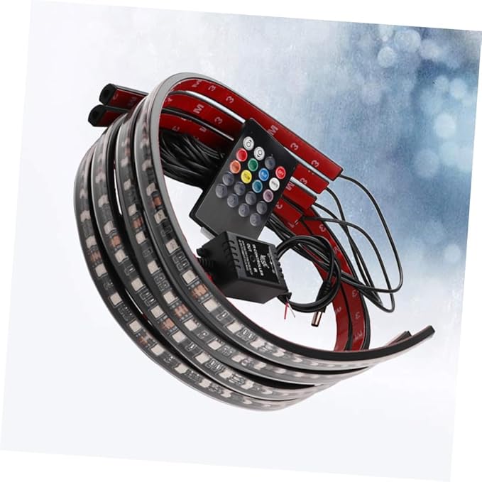 Cabilock Sound Control Car Lighting 7-Color Ambient Lighting Kit for Vehicle Decoration Waterproof LED Strip Lights for Interior and Exterior Use for Parties and Night Drives