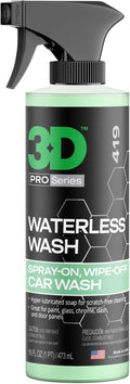 3D Waterless Car Wash - Easy Spray Waterless Detailing Spray - No Soap or Water Needed - Great on Cars, RVs, Motorcycles & Boats 16oz.