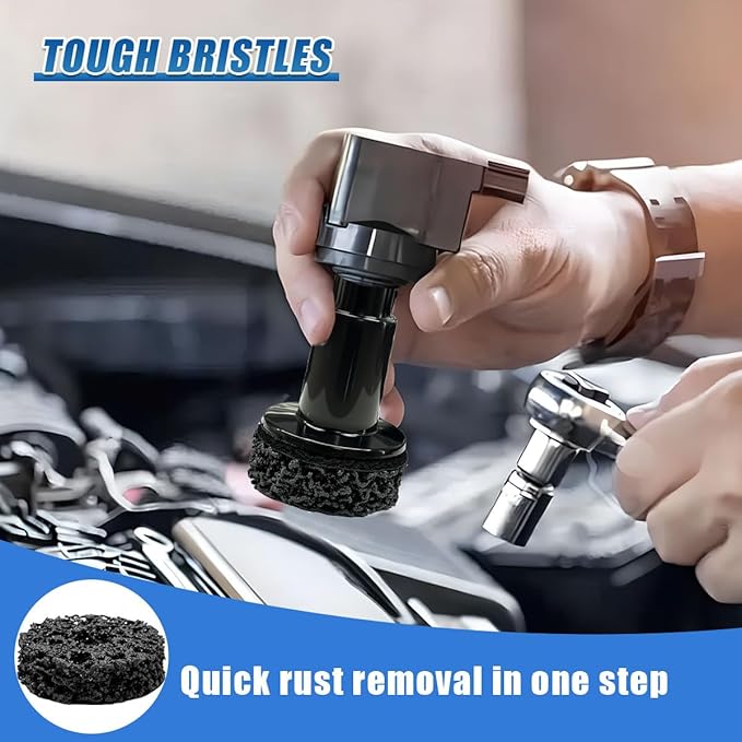 Wheel Hub Resurfacing Kit, Car Wheel Hub Rust Removal Tool Brake Hub Cleaning Kit for Lug Studs and Rotors, Inner Rim Cleaner Tool Fits Power Drill or 1/2" Impact Driven Wrenches (Black)