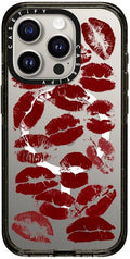 CASETiFY Impact iPhone 15 Pro Case [Slim/Compatible with Magsafe / 8.2 ft. 4X Military Grade Drop Protection] - Hot Lips - Clear Black