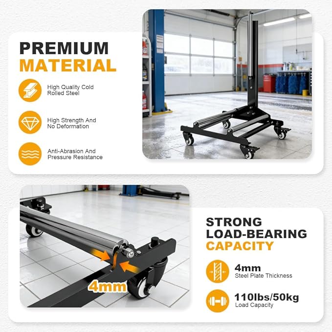 Yeeoy Rolling Wheel Detailing Stand, Heavy Duty Wheel Cleaning Stand, Portable Tire Car Detailing Roller with 3-Way Rotating Rollers for Cleaning, Ceramic Coating, Applying Tire Shine & Car Wheel Wash