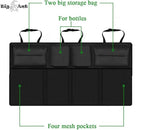 Big Ant Back Seat Trunk Organizer,Space Saving Car Trunk Storage Organizer with Lid Keep your Trunk Clean and Tidy 8 Large Pockets Car Organizer for Kids,Travel (34 x 18 inch)