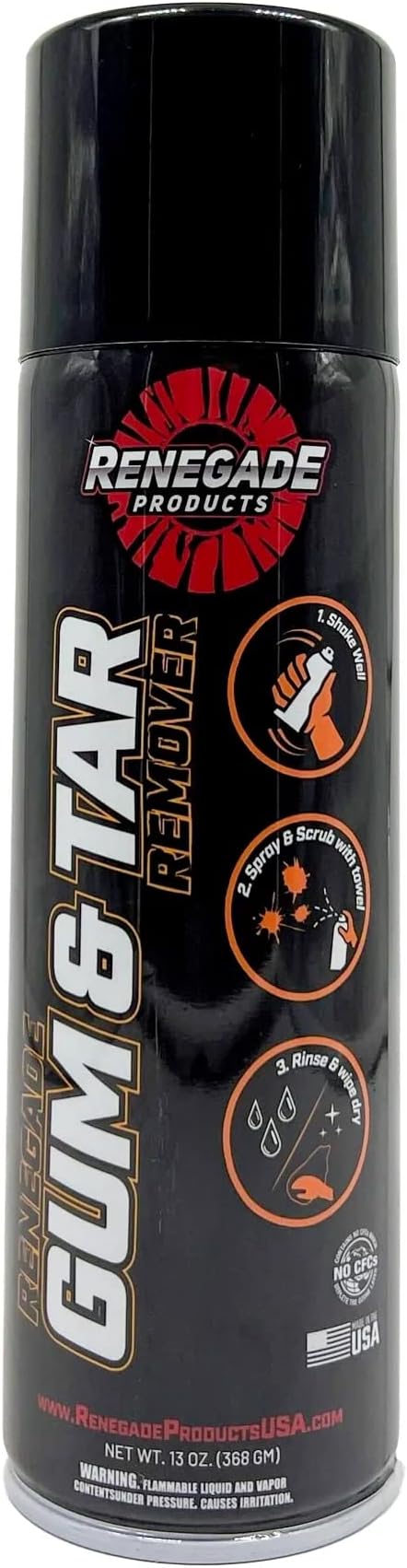 Renegade Products Concentrated Gum and Tar Remover, Good for Asphalt (Works with Foam Cannons, Foam Guns or Bucket Washes) Safe for Car Wash, Truck Wash, Motorcycles, RVs & More, 16 fl. Oz
