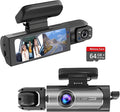 Dashcam Front and Inside,Car Camera Dash Cam for Cars,Driving Recorder with IR Night Vision,Loop Recording,Wide Angle Lens,3.16 Inch IPS Screen,Parking Mode (Silver)
