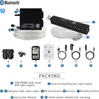 Small Size AKEPO 32W Dual-Head Different Color APP Fiber Optic Lights with Meteor Effect, 1100pcs of 0.03in 13.1ft Optical Fibers +RGBW Music Activated Fiber Optic Star Ceiling Light Kit for Car/Home