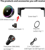 Qi2.2 25W Magnetic Car Mount Charger for Honda CR-V 2023-2026/HR-V 2023-2026 Accessories 7/9 Inch Screen Fixed Clip Fast Charging Cell Phone Holder with Cooling Fan＆54W Fast Adapter