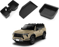 smabee 3PCS Fit for 2024 2025 2026 Lexus GX 550 GX550 Center Console Cool Box Organizer + Wireless Charging Protective Mat + Cup Holder Insert Accessories Black