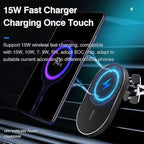 Car Magnetic MagSafe Vent Stand & Charger - Premium Quality for Multiple Models (Black, Solid)
