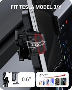 BASENOR Tesla Phone Mount for 2020-2024 Model Y & 2017-2023 Model 3 Screen-Safe Holder with Strong Adhesion, 360° Rotatable Cell Phone Stand, Must-Have Interior Accessories for All Phones