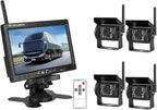 EVERSECU 4pcs Wireless Vehicle Backup Cameras Plus 7" Monitor Parking Assistance System for RV/SUV/Van/Pickup/Truck/Trailer Rear/Side/Front View System Switchable