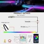 Acrylic Interior Car LED Strip Light with APP Remote Control,43.3in RGB Dreamcolor Acrylic Neon Flexible Strip Fiber Optic LED Ambient Lighting Kits,RGB Music Lights Sync for Inside car Decorations