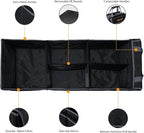 Car Trunk Organizer with Lid,Collapsible Car Storage Organizer with Multi Compartments and Securing Straps for SUV,Sedan,Jeep-Black & Grey