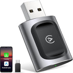 AuroraLink JC015 Wireless CarPlay & Android Auto Adapter - 2-in-1 Plug and Play Mini Dongle, Stable & No Delay Wireless USB Adapter for iPhone/Android Cars, with Dual-Band WiFi & Bluetooth 5.2