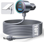 Starlink Mini Car Adapter, 10FT Starlink Mini Cable Car Charger, 12V-24V Cigarette Lighter Adapter [Stable Power Chip & 18AWG Waterproof Cable] Dual PD 45W + USB A 30W Ports for Cars, Trucks, RVs