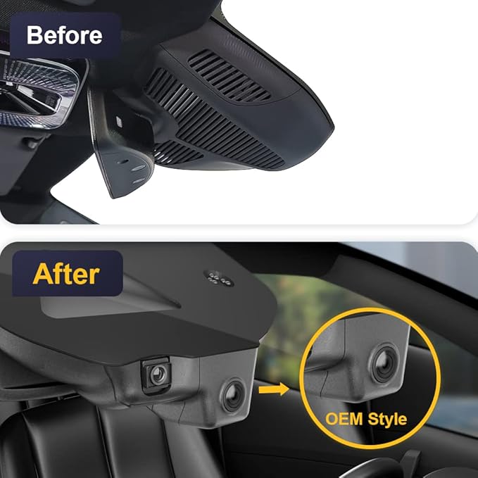 Fitcamx Front 2K+Rear 1080P Dash Cam Adapts for Mercedes-Benz C-Class 2022-2025 C300 Sedan Coupe Cabriolet (HD2-6635), OEM Style, Dual Loop Recording, WiFi & APP, G-Sensor, Easy to Use, 64GB Card