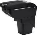 AULPHIKE Compatible with Ford Focus Armrest 2 Mk2 2005-2011 Car Center Console Organizer Armrests Double Door Storage with USB Ports（Black Style）