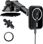 MAGJIEYX for MagSafe Car Mount Charger, (15W Fast Charging) Magnetic Wireless Charging Phone Holder Fits iPhone 16/15/14/13/12 Pro Max Plus/MagSafe Case on Dash/Windshield/Air Vent/Desk Bumpy Roads