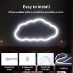 iNextStation 12V LED Strip Lights 16.4FT, Flexible Silicone Neon Rope Light, Waterproof, Cuttable, Dimmable & Linkable, for Cabinet, Ceiling, Wall, Bedroom, Kitchen (16.4FT(No Plug), White)