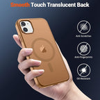 SUPFINE Magnetic for iPhone 11 Phone Case(Compatible with MagSafe)(Military Grade Drop Protection) Slim Translucent Matte Shockproof with Anti-Fingerprint Phone Case,Brown