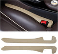2Pcs Car Seat Gap Filler PU Leather, Auto Crevice Catcher Drop Blocker to Fill The Side Seat and Console Gap, Universal Vehicle Interior Accessories for Car, SUV, Truck (Beige)