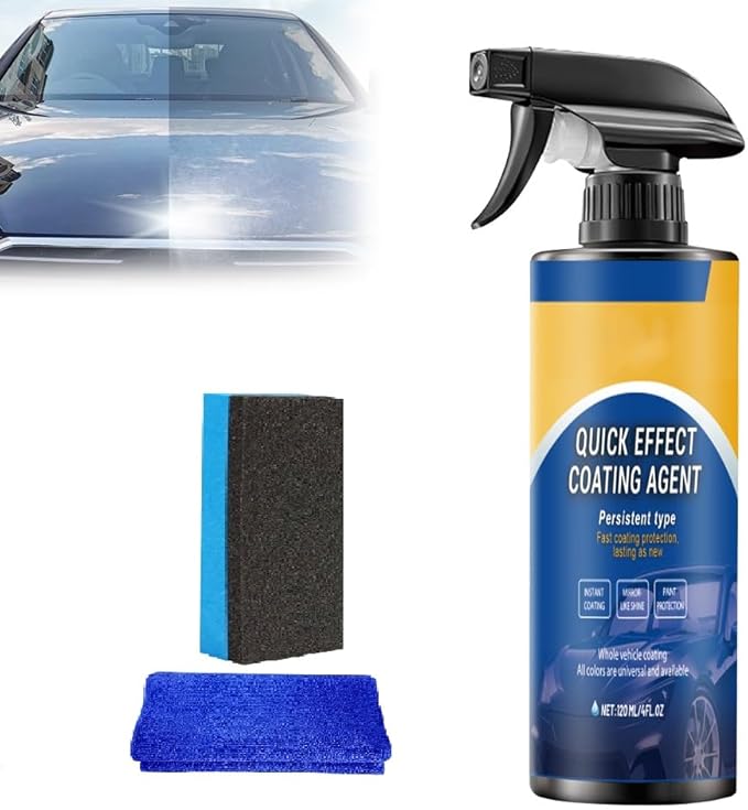 Car Quick-Acting Coating Agent Spray, 120ml Car Nano Hydrophobic Ceramic Coating Kit, Easy-To-Spray Auto Paint Protection For Vehicle Shine & Protection (1PCS)