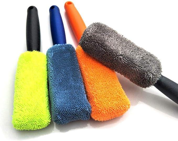 Car Brush Wheel, 27 * 5 * 3 Microfiber Wheel Tire Rim Brush Portable Car Washing Cleaner for Car Wash Accessories (Grey)