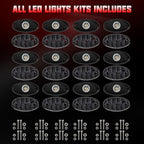 SUNPIE 12 Pods Red Rock Lights Kits for Off Road Truck Car ATV SUV Motorcycle Under Body Glow Light Lamp Trail Fender Lighting, Extension Wires Provided(Red)