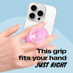 On The Grip Compatible with Magsafe Ultra-Thin Collapsible Phone Grip – Sleek Magnetic Phone Holder for iPhone & Android, 360 Rotation, Wireless Charger Compatible, Durable & Portable (Pink)