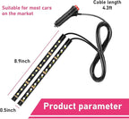Car LED Strip Light, 24 LEDs RGB Neon Interior Atmosphere Lights, 12V Under Dash Ambient Night Light, Cigarette Lighter Auto Interior Decorative Lamp, Car Accessories (Blue)