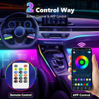 Interior Car LED Strip Lights,Acrylic LED Lights for Car with Dynamic Dreamcolor Chasing,175 inches 10 in 1 RGB Neon Strip Fiber Optic Ambient Lighting Kits with Remote APP,for Inside car Decorations