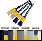 MVEQRRN 4pcs Car Detailing Brush Set, Boars Hair, Ultra Soft, No Scratch, Interior & Exterior, Includes 4 Different Brushes, Ergonomic Design, Multi-use for Vehicle, Bicycle, Motorcycle, Boat