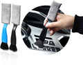Ziciner 2 PCS Double Head Brush for Car Clean, Soft Auto Interior Duster Detailing Brushes, Universal Vehicle Dashboard Screen, Air Vents, Computer etc Cleaning Tool Accessories (Black+Blue)