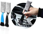 Ziciner 2 PCS Double Head Brush for Car Clean, Soft Auto Interior Duster Detailing Brushes, Universal Vehicle Dashboard Screen, Air Vents, Computer etc Cleaning Tool Accessories (Black+Blue)