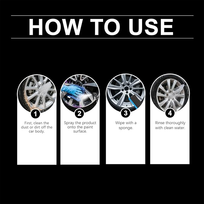 Iron Rust & Dust Remover Spray for Wheels and Rims, Aluminum Cleaner, Safe for Wheel & Paint, 120ML/4FL.OZ with Sponge