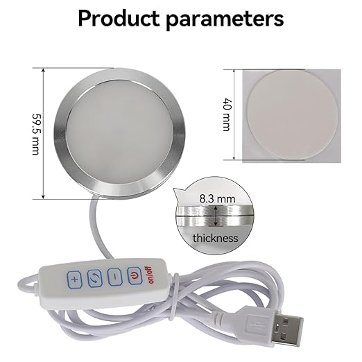 LED Lamp Kit 001 for Bambu Lab H2S/P2S/P1P/A1 Makerworld 3D Prints | 5V USB Powered, 3000K Warm White, Power-Off Color Storage, Adjustable Brightness & Color, with UL 5V1A USB Charger
