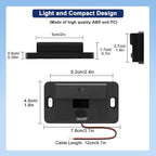 TSV 3 Port 12V USB Outlet Panel Wall Mount, 36W PD & Dual 18W QC3.0 Surface Mount Charger Socket Panel with Voltmeter Button Switch USB C Cable for Car RV Truck Marine